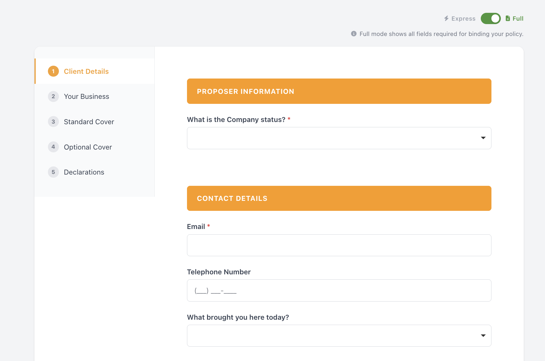 Customer Quote Form